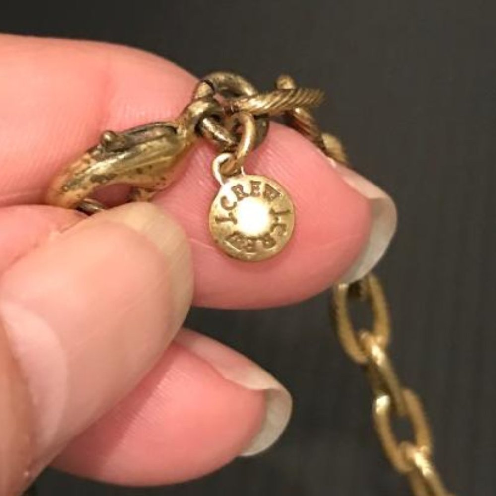 J. Crew Antique Gold-Tone & Rhinestone Necklace - Picture 8 of 8